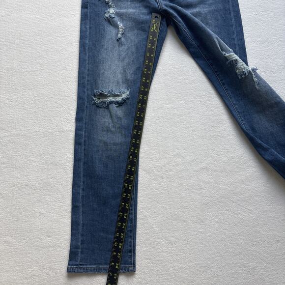 NWT Anthropologie Pilcro Womens 28 Jeans Slim Boyfriend Crop Distressed Denim - Picture 11 of 16